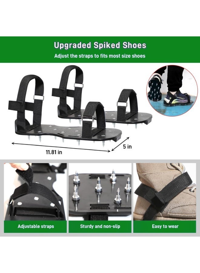 Self Leveling Cement Tool Kit, Epoxy Floor Tool Includes Adjustable Poles, Self Leveling Concrete Spiked Roller, Flooring Construction Painter Roller,Epoxy Spike Shoes and Stainless Steel Scraper Rake - Image 3